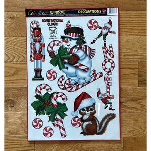 4 Sheets Vintage Cling Window Decorations Color-Clings Vintage